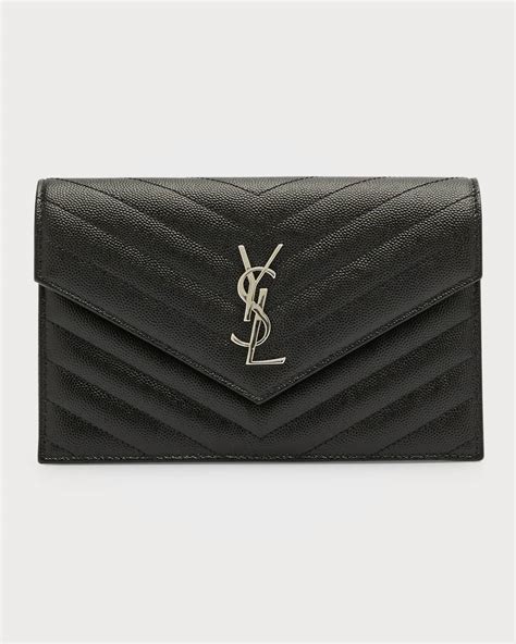 ysl mini wallet in grained leather|YSL black wallet.